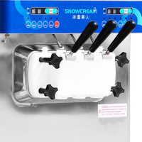 Machine à crème glacée commerciale automatique 3 saveurs, à poser sur comptoir, avec pasteurisation