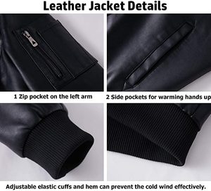 Veste de pilote <span class=keywords><strong>en</strong></span> similicuir <span class=keywords><strong>pour</strong></span> femmes, style <span class=keywords><strong>aviateur</strong></span>, manteau végétalien chaud <span class=keywords><strong>pour</strong></span> l'hiver - Product Image 4