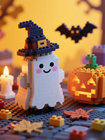 Ensemble de blocs de construction en plastique personnalisés de qualité supérieure pour Halloween, pour une décoration et une présentation effrayantes pour les fêtes