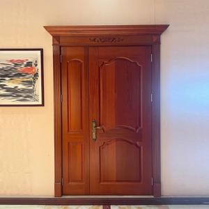 <span class=keywords><strong>Puerta</strong></span> de Entrada de Madera Maciza de Teca Birmana con Diseño de Piña Moderno y Simple, Doble, Interior, Impermeable, para Villa, Apartamento, Dormitorio, Hotel - Product Image 2