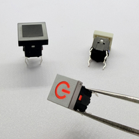Interrupteur tactile LED rouge carré éclairé 6*6*10.2mm 6 broches DIP pour l'électronique grand public et les appareils électroménagers