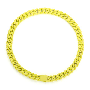 Vente en gros de peinture décorative en acier inoxydable Collier <span class=keywords><strong>Cuba</strong></span> Collier hip hop de luxe en acier titane - Product Image 5