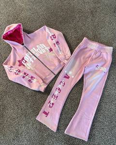 Tùy chỉnh hoodie sweatsuits Nhân Quả Jogger Tracksuit Sweatpants thiết lập người đàn ông sweatsuit Zip Up Sun Faded axit rửa người đàn ông Tracksuit - Product Image 4