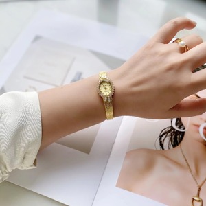 Vintage Luxury Ruby Gold-Plated Oval Brass Women's <b>Watch</b> Niche High-End Exquisite Acrylic Strap Quartz Pointer Waterproof <b>Watch</b> - Product Image 5