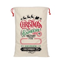 Sac en toile de coton recyclable imprimé en typographie classique pour Noël