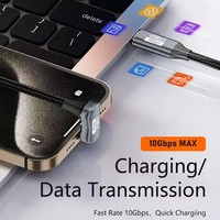 USB3.2 GEN2 Type C 10Gbps 100W câble de données de charge rapide en nylon en forme de U prend en charge OTG pour ordinateur Scanner de codes à barres Audio vidéo