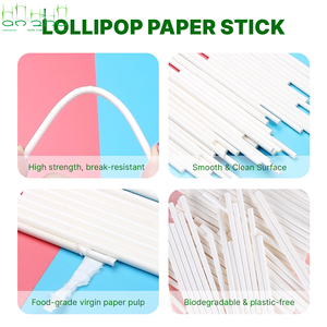 Bâtonnets de sucettes en papier blanc de 6 pouces, bâtonnets en papier pour cake pops, pour décorations de gâteaux, chocolats, biscuits, bonbons arc-en-ciel - Product Image 3
