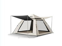 Tente de camping instantanée 2 en 1 avec revêtement noir, pliable, imperméable, pare-soleil, équipement de camping extérieur complet
