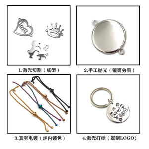 Pendentifs et chaînes en acier inoxydable, poli miroir, électroplaqué sous vide, pour marquage de logo, unisexe, usage quotidien - Product Image 4