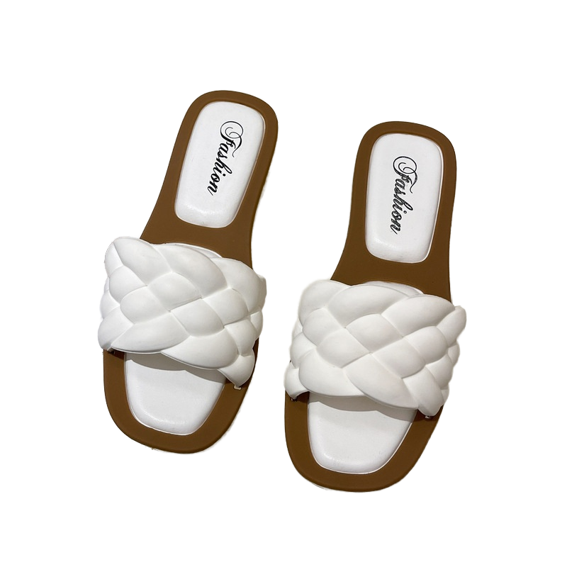 Women's K-style Summer Flat Sandals New Arrival Custom Logo Slippers For Home Or Outing Pvc Insole Trending Back Position
