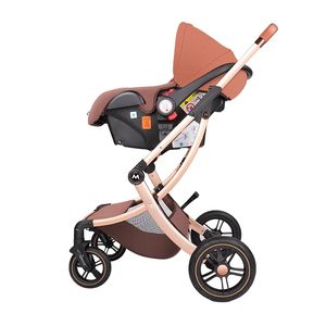 Cochecito de bebé de cuero súper moderno con forma de huevo Cochecito de bebé Ligero y seguro 3 en 1 - Product Image 3