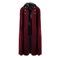Cape gothique médiévale avec capuche double couche, costume de scène pour Halloween, cosplay, robe de templier croisé