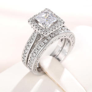 Anillo de Compromiso con Diamante Corte Princesa T0047, Oro Blanco, Diamante Natural Color G para Mujer, Joyería - Product Image 5