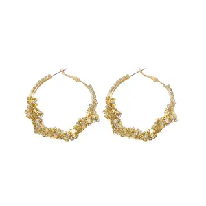 Cubic Zirconia Heart Huggie Rhinestone Hoop Earrings Large 14k Gold Filled Plated Big Crystal Charm Hoop Earrings Hoops Women