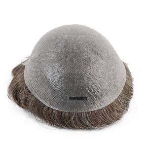 LONGFOR Frontal 3 Lines Vloop Rest Knots Super Thin Skin Water Wave100 % Human Hair Toupee Hair Replacement System for Men Patch - Product Image 2