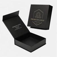 Boîte cadeau magnétique noire personnalisée en usine avec insert en mousse EVA, boîte rigide de luxe pour cadeaux d'entreprise, électronique, vente en gros