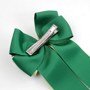 Pince à <span class=keywords><strong>cheveux</strong></span> en tissu estampé à chaud, faite à la main, avec nœud équestre et ruban, pour enfants et filles équitation - Product Image 5