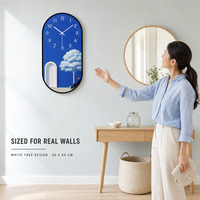 Horloge en porcelaine HD Crystal avec peinture d'arbre blanc, de porte blanche, d'une figure et d'un chien