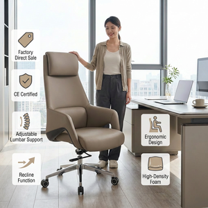 <span class=keywords><strong>Fauteuil</strong></span> de direction moderne haut de gamme en cuir, confortable, pivotant, réglable en hauteur, avec structure en fer, pour <span class=keywords><strong>bureau</strong></span> à domicile, chambre et cuisine, avec assise en mousse - Product Image 1