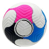 Nouveau style de ballon de football en PU thermocollé sans couture, taille 5, rose, bleu, noir, couleurs contrastées, pour matchs et entraînements d'adultes