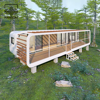 Moderna Cabaña Prefabricada Modular de Acero de 40 pies, Hotel Cápsula de Lujo, Contenedor Móvil para Exteriores, Mini Casa Desmontable Tipo Apple Pod