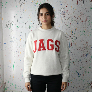 JAGS <b>WHITE</b> Hooded Men's Fleece Pullover Hoodie 100% Cotton Applique Embroidery Vintage High Street Winter URBAN PRODUCTIONS - Product Image 1