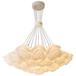 โคมไฟระย้าลูกกุหลาบ LED สำหรับบ้านวิลล่าในร่มการประชุมเชิงปฏิบัติการการควบคุมระยะไกลการออกแบบเพียงห้องนั่งเล่นเพดานล็อบบี้รับประทานอาหาร - Product Image 1