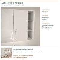 Meuble de cuisine moderne ultra-brillant avec portes à panneaux, aménagement en U, dimensions personnalisées, boîtes en panneaux de particules et tiroirs à fermeture amortie