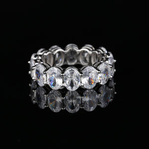 Anillo de Eternidad de Circonita Cúbica de Talla Brillante Ovalada de 5*7mm, Joyería Fina de Plata de Ley 925 al por Mayor de Fábrica para Mujer - Product Image 5