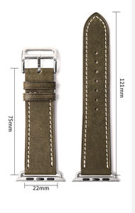 Bracelet de luxe en cuir véritable vintage italien cousu main pour hommes pour Apple Watch - Product Image 6