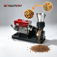 Moulin à granulés diesel STALLOWAY-160 8HP à 3 rouleaux pour l'alimentation des volailles (poulets, canards) dans les zones éloignées, capacité 120-150 kg/h, vente en gros