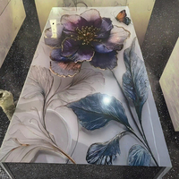 Nouvelle couleur, feuille de marbre en PVC imprimée en 5D, panneau mural intérieur moderne avec finition UV, conception graphique activée