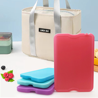 4 packs de glace réutilisables et non toxiques en plastique HDPE-rétention de froid longue durée pour les boîtes à lunch, la pêche et les pique-niques, colorés.