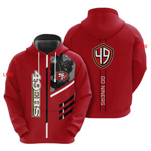 2024热销产品美式足球队秋季男装每日穿时尚穿长袖KC 49ers老鹰牛仔连帽衫 - Product Image 2