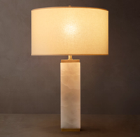 Lampe de chevet moderne E26 flexible et simple, base rectangulaire en laiton, abat-jour en lin, LED à intensité variable pour chambre et bureau