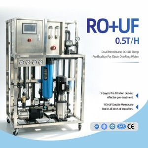 Équipement de purification d'eau industrielle 500L/H, système de filtration par membrane UF, installation d'osmose inverse pour l'eau potable en usine - Product Image 5