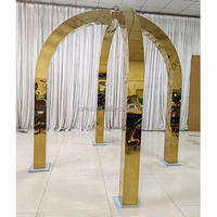 Support de toile de fond en métal doré de grande taille LEXI T-003 pour les décorations de mariage, de fête et d'événements, design moderne et luxueux de forme carrée