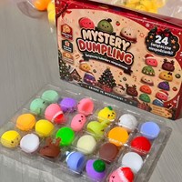 Kerst Adventskalender 24 Dagen Squishy Speelgoed Blind Box Mochi Stressverlichting Fidget Slow Rebound Schattig Dumpling Speelgoed Feestdag Cadeau