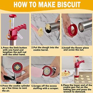 En gros DD1020 Ensemble d'outils décoratifs pour biscuits classiques, comprenant un pistolet de pressage, des disques pochoirs et des emporte-pièces en acier inoxydable pour la pâtisserie - Product Image 2