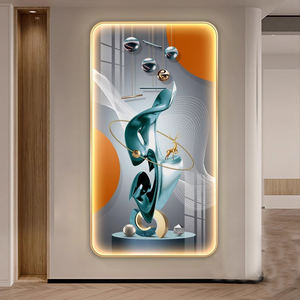 <span class=keywords><strong>Cuadros</strong></span> ovalados, póster impreso, imagen HD, luz de lienzo, decoración de entrada de lujo, luz LED, pintura de porcelana, arte de pared, decoración del hogar - Product Image 4
