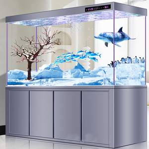 Aquarium de salon de grande taille de qualité supérieure, filtre de fond, verre ultra clair, cloison de séparation pour la maison, réservoir pour poissons rouges écologiques, température réglable - Product Image 6