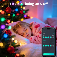 Guirlande lumineuse solaire LED extérieure étanche IP44, boules rondes en cuivre, éclairage décoratif de jardin, Noël