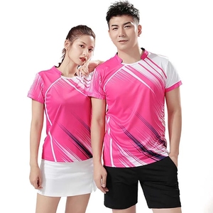 T-shirt à manches courtes pour homme et femme, haut en Polyester à séchage rapide, tenue de Badminton, de Tennis de Table, et de volley-ball, vente en gros, - Product Image 2