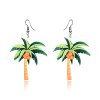 Boucles d'oreilles pendantes aux fruits en acrylique pour femme et fille, boucles d'oreilles pendantes aux motifs de fraise, pomme, Orange, Kiwi, pastèque, pêche et banane
