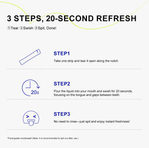 Bandes de fraîcheur buccale sans sucre, sans alcool, longue durée, format voyage, pour hommes et femmes, marque privée - Product Image 5