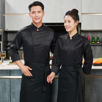 Vêtements de travail de chef personnalisés avec logo, veste de chef à manches longues pour homme, veste de chef pour femme, uniforme de cuisine après le repas