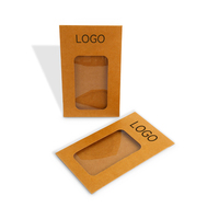Enveloppe en papier kraft avec fenêtre pour emballage de cartes-cadeaux, écologique, recyclable, biodégradable, haut de gamme, vente en gros