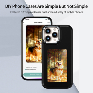 Ốp điện thoại NFC bán buôn AERMY <span class=keywords><strong>2025</strong></span>, chất liệu như da, màn hình điện tử thông minh, dành cho iPhone 13 14 15 16 Pro Max, có giá đỡ - Product Image 4