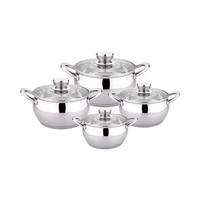 Ensemble de casseroles et poêles en acier inoxydable à fond induction de marque OEM, conformes aux normes alimentaires, pour la cuisine domestique, avec logo personnalisé, ustensiles de cuisine