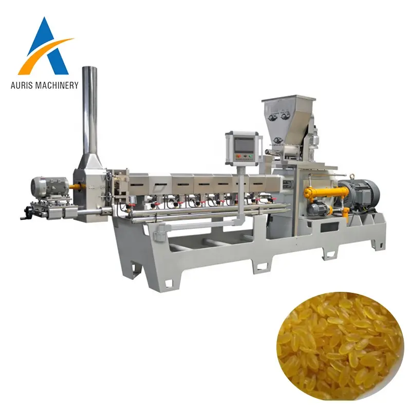 Máquina automática de procesamiento de arroz dorado, línea de producción de arroz artificial instantáneo nutritivo, autocalentamiento